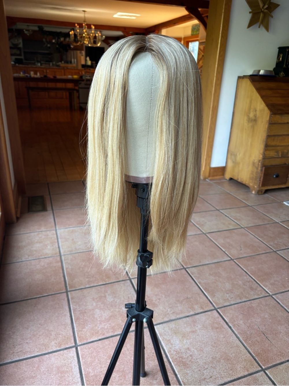 Milano Collection 22” rooted Med Blonde closed wefted Pony wig